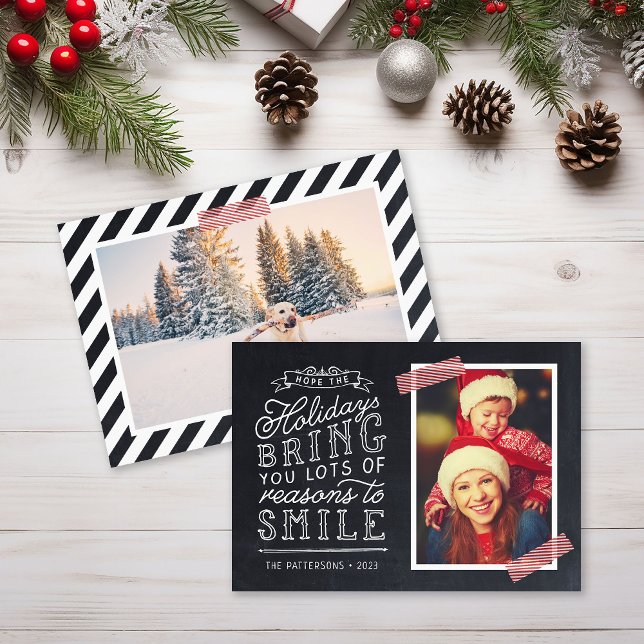 Chalkboard Lettering Holiday Photo Card (Creator Uploaded)