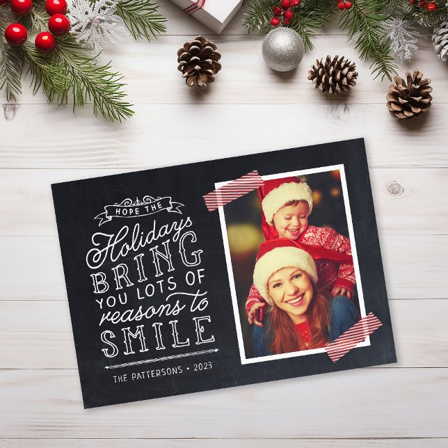 Chalkboard Lettering Holiday Photo Card (Creator Uploaded)