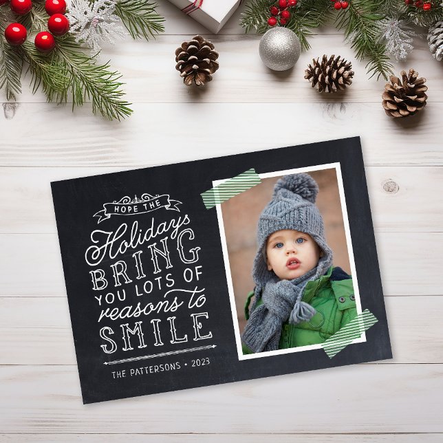 Chalkboard Lettering Holiday Photo Card (Creator Uploaded)