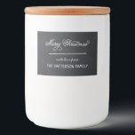 Chalkboard Lettering Personalized Christmas Gift Food Label<br><div class="desc">Custom printed holiday gift labels. This fun design features cute hand-lettered style typography on a faux chalkboard background. The text reads "Merry Christmas". Personalize it with your name or other custom text. Use the design tools to edit the text, add photos and create a unique one of a kind Christmas...</div>