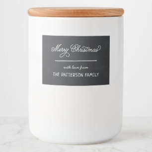 Chalkboard Lettering Personalized Christmas Gift Food Label
