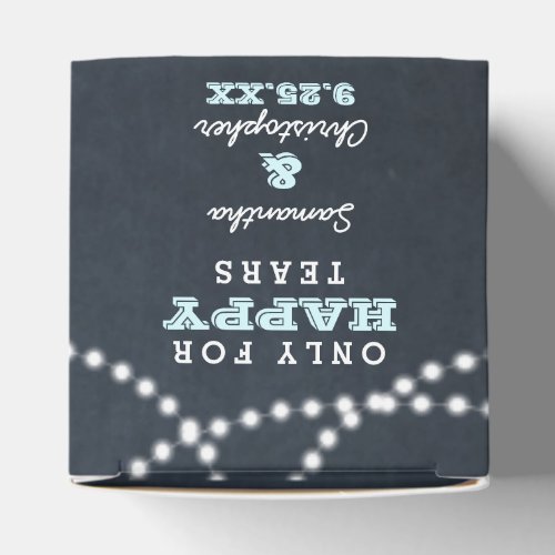 Chalkboard Lights Aqua Mini Wedding Tissue Boxes