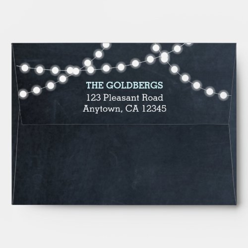 Chalkboard Lights Aqua Personalized Envelope