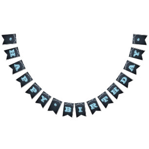 Chalkboard Lights Blue All Ocassion Custom Banner