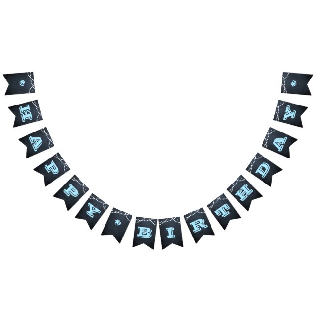 Chalkboard Lights Blue All Ocassion Custom Banner (All)