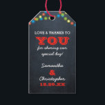 Chalkboard Lights Holiday Wedding Thank You Gift Tags<br><div class="desc">Send your guests off with a smile with these Thank You Gift Tags tied to a shower or wedding favor. Each line of text is fully customizable.

Designed to coordinate with our Chalkboard Lights Wedding Collection.</div>