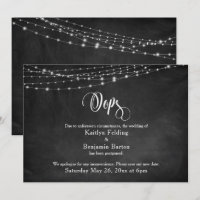 Chalkboard & Lights Postponed Wedding Humor "Oops"