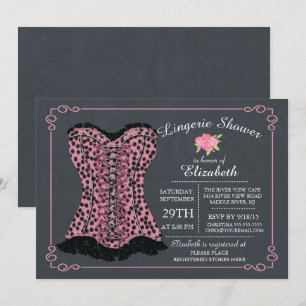 Chalkboard Lingerie Bridal Shower Invitation