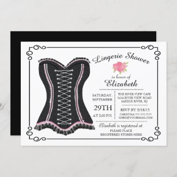 Chalkboard Lingerie Bridal Shower Invitation by invitationstop at Zazzle