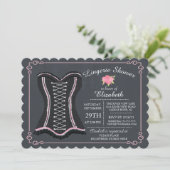 Chalkboard Lingerie Bridal Shower Invitation (Standing Front)