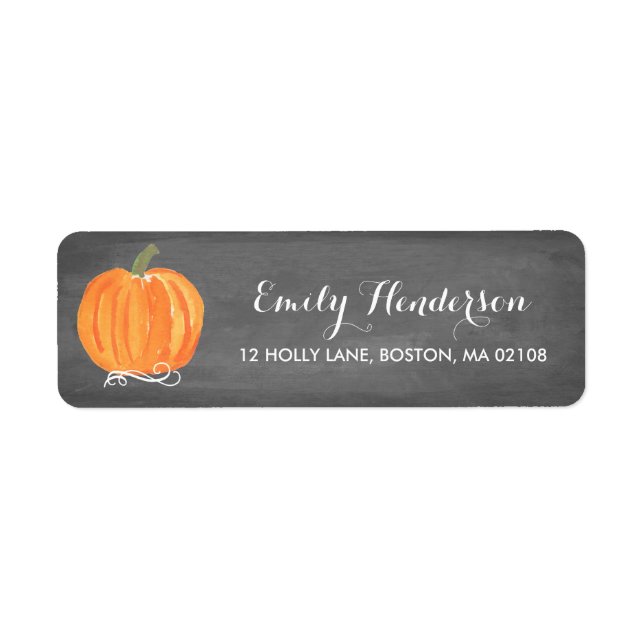 Chalkboard Little Pumpkin Address Label (Front)