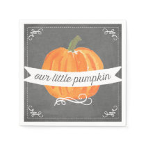 Chalkboard Little Pumpkin Birthday Napkin