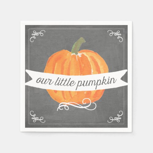 Chalkboard Little Pumpkin Birthday Napkin