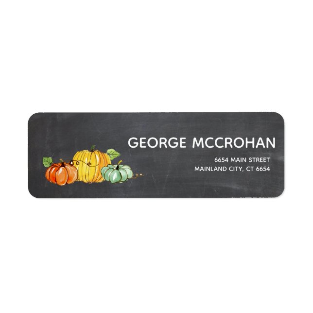Chalkboard Little Pumpkin Halloween Return Address Label (Front)