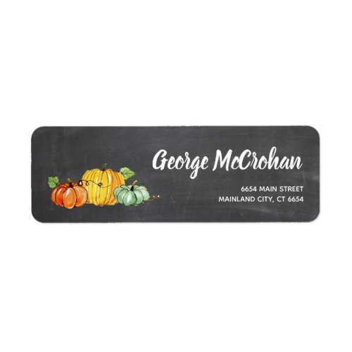 Chalkboard Little Pumpkin Halloween Return Address Label