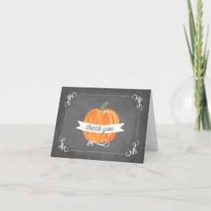 Chalkboard Little Pumpkin Thank You Card
