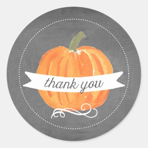 Chalkboard Little Pumpkin Thank You Stickers