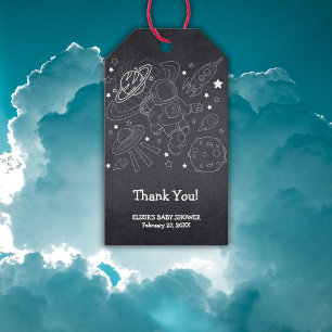 Chalkboard Little Space Explorer Baby Shower Gift Tags