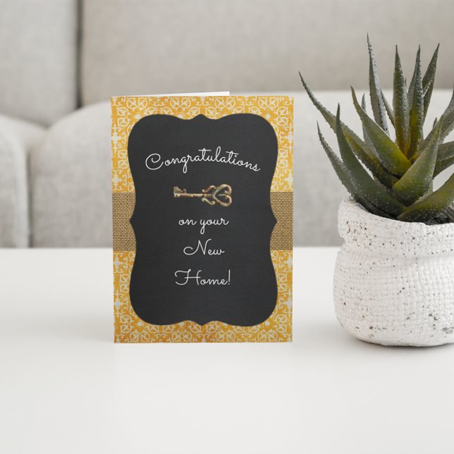 Chalkboard Lock & Key Housewarming Card (Creator Uploaded)