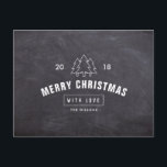 Chalkboard Logo Merry Christmas Postcard<br><div class="desc">Chalkboard Logo Merry Christmas Postcard Can be fully customized to suit your needs. © Gorjo Designs via Zazzle. // Similar design also available in a 5”x 7” size - check the store or contact me for the link to the relevant product listing // Looking for matching items? Other stationery from...</div>