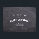 Chalkboard Logo Merry Christmas Postcard<br><div class="desc">Chalkboard Logo Merry Christmas Postcard Can be fully customized to suit your needs. © Gorjo Designs via Zazzle. // Similar design also available in a 5”x 7” size - check the store or contact me for the link to the relevant product listing // Looking for matching items? Other stationery from...</div>