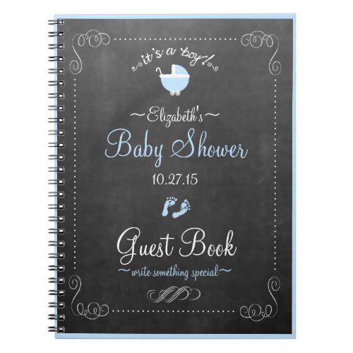 Chalkboard Look_ Baby Shower Guest Book_ Notebook