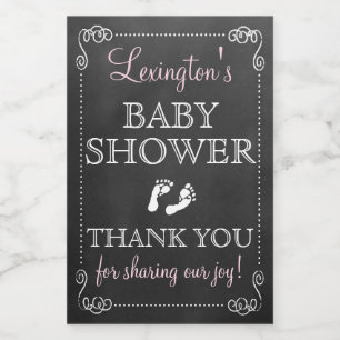 Chalkboard Look Baby Shower Thank You Guest Favor Food Label
