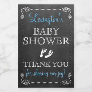Chalkboard Look Boy Baby Shower Guest Favor Food Label