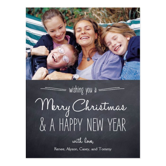 Chalkboard Look Christmas Photo Card Postcard