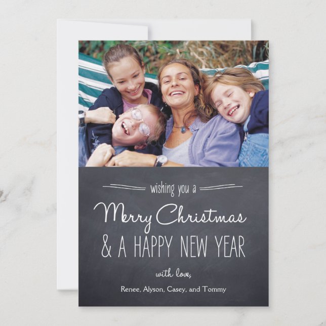 Chalkboard Look Holiday Photo Cards (Front)