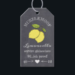 Chalkboard Look Limoncello Bottle Hang Tag  |<br><div class="desc">Give the gift of homemade Limoncello liqueur. This gift tag shows the word Limoncello in a chalkboard look font on a chalkboard image background. Customize the font and text color. A chic and trendy look, for an elegant homemade gift or a rustic summer wedding guest thank you favor. To see...</div>