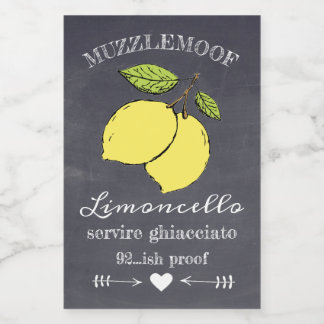 Chalkboard Look Limoncello Small Bottle Label |