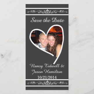 Chalkboard Look Photo Wedding Save The Date Card
