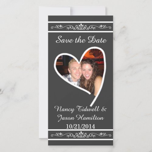 Chalkboard Look Photo Wedding Save The Date Card
