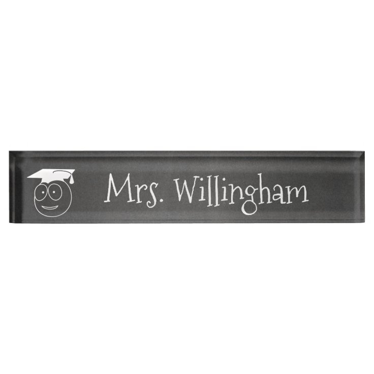 Chalkboard Look Teacher's Custom Desk Nameplate | Zazzle