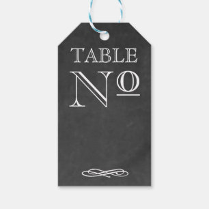 Chalkboard Look Vintage Typograhy Table Number Gift Tags