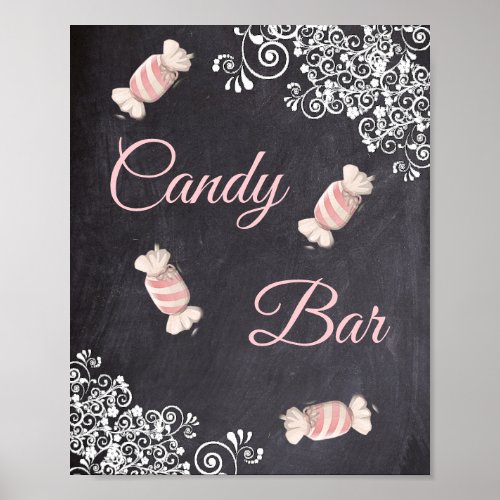 Chalkboard Look  Wedding Candy Bar Poster