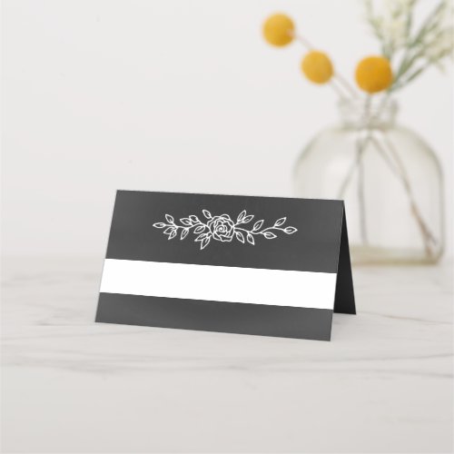 Chalkboard Look Wedding Folded Place Card