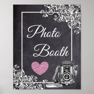 Chalkboard Look Wedding Photo Booth Poster