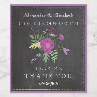Chalkboard Look Wine Bottle Label Wedding