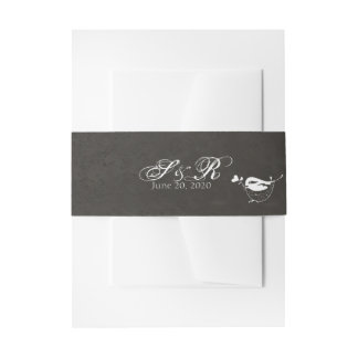 Chalkboard Love Bird Wedding Belly Band