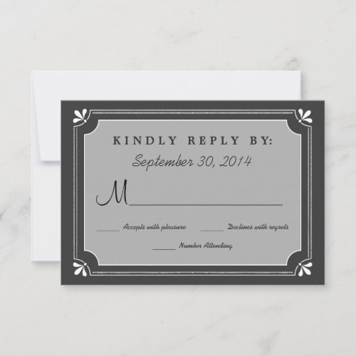 Chalkboard Love Birds Wedding RSVP Personalized Invite