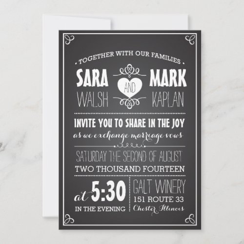 Chalkboard Love Invitations