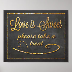 Chalkboard Love is Sweet Favor Wedding Sign