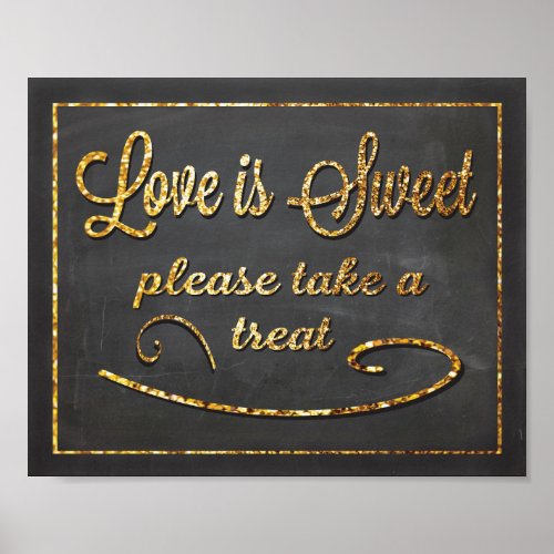 Chalkboard Love is Sweet Favor Wedding Sign