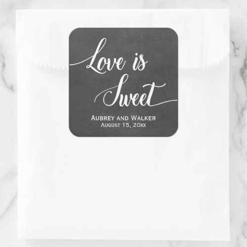 Chalkboard Love is Sweet Wedding Favor Stickers