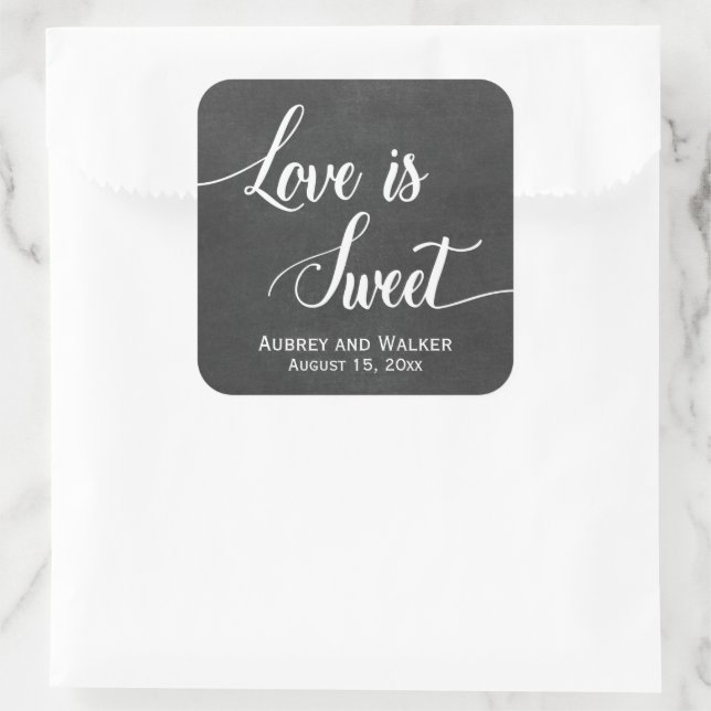 Chalkboard Love is Sweet Wedding Favor Stickers (Bag)
