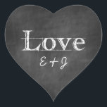 Chalkboard Love Monogram Heart Envelope Seals<br><div class="desc">Chalkboard Love Monogram Heart Envelope Seals</div>