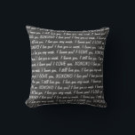 Chalkboard LOVE Pillow<br><div class="desc">A cute cushion on a chalkboard background that says I love you and xoxo's..</div>
