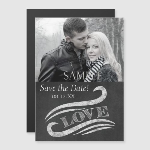 Chalkboard Love Save the Date Wedding Magnetic Invitation